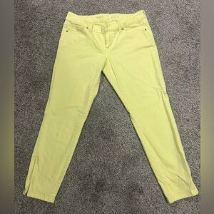 Yellow Cropped Jeans